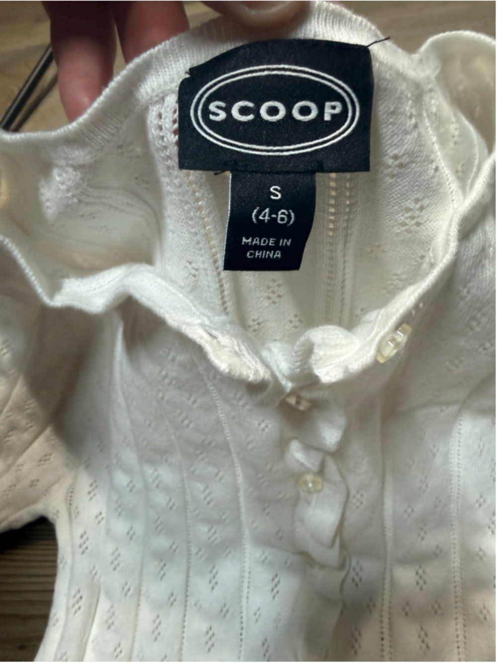 Scoop pointelle cable-knit peplum cardigan sz Sm - Picture 5 of 10